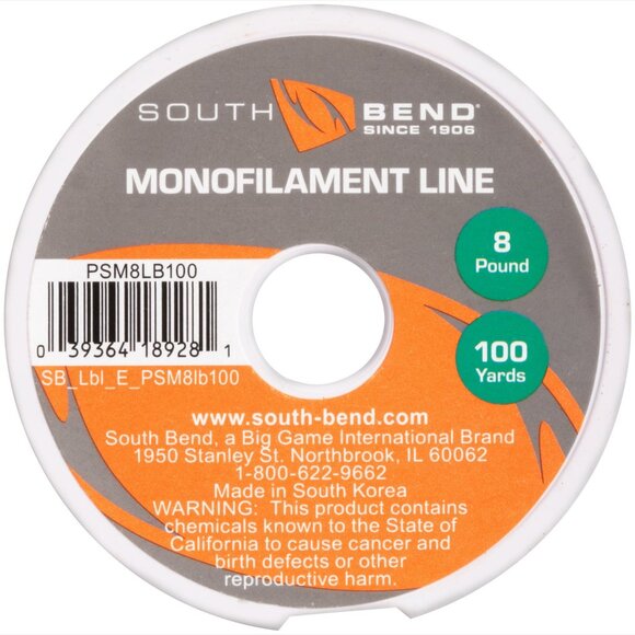 South Bend 8lb Monofilament Fishing Line – 100 Yards Pony Spool - Picture 1 of 3